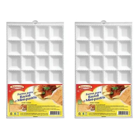 Forma Injetemp Mini Pastel Ravioli Fabricado Em Plástico Branco - Kit De 2