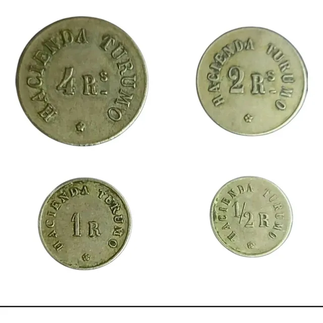 Juego Set De 4 Fichas Hacienda Turumo Hermanos Gomez Miranda