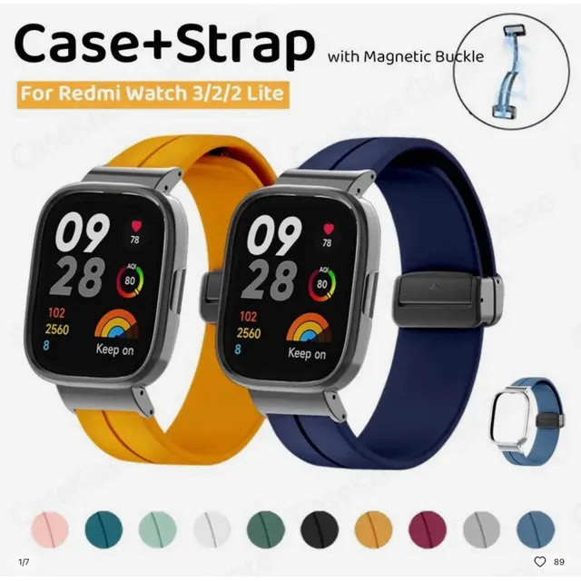 Correas Para Xiaomi Watch 3 De Silicona Con Case Metálico