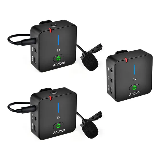 Sistema De Micrófono De Grabación Inalámbrico Andoer Mx5 2.4