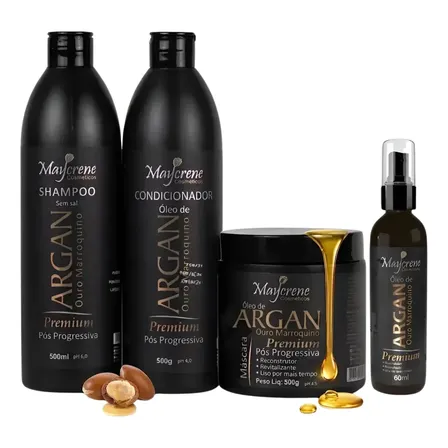 Kit Pós Progressiva Óleo De Argan Liso Prolongado Sem Sal