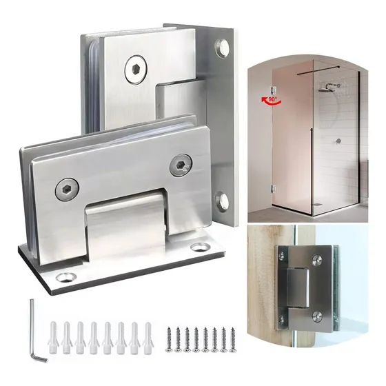 2 Pcs 90° Bisagra Puerta Ducha Vidrio 8 A 12mm Muro A Vidrio