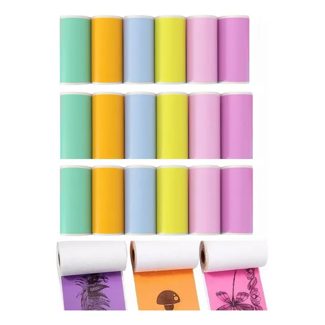 18 Rollos Térmicos Etiqueta Adhesivo Mini Impresora 57x30mm