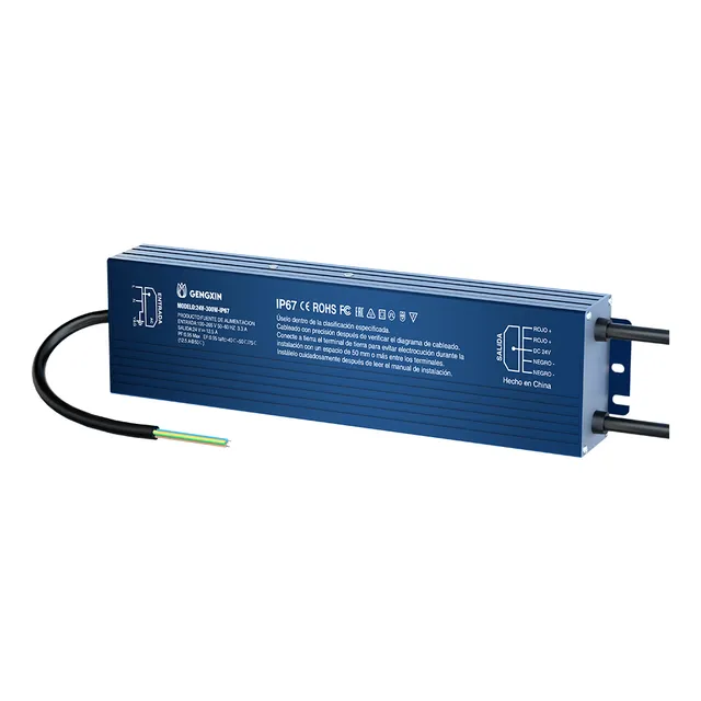 Fuente Impermeable-24v-300w- Ip 67 Largo.
