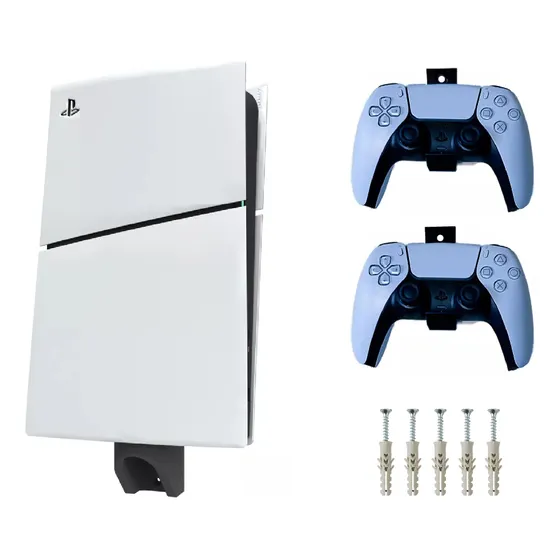 Soporte De Pared Para Ps5 Slim + 2 Soportes Para Joystick