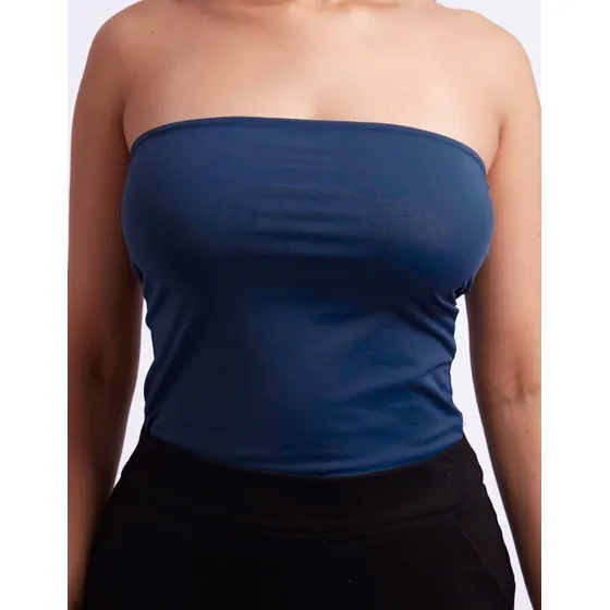 Top Tube Tomara Que Caia Poliamida Cropped Moda Blogueira