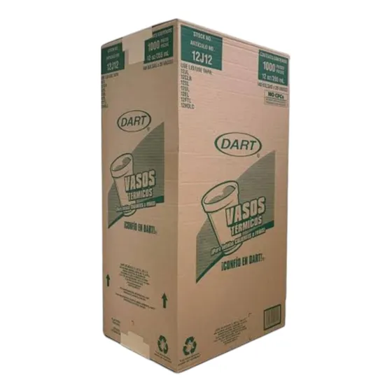Vaso D Unicel #12oz(355ml) Caja C/1000 Pzs 40pq.25pz Térmico