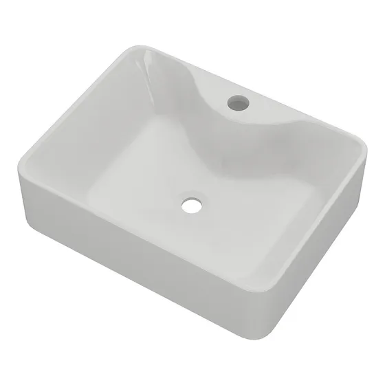 Bacha Pileta De Apoyo Para Baño En Loza Sintética - C800 Acabado Semimate Color Blanco
