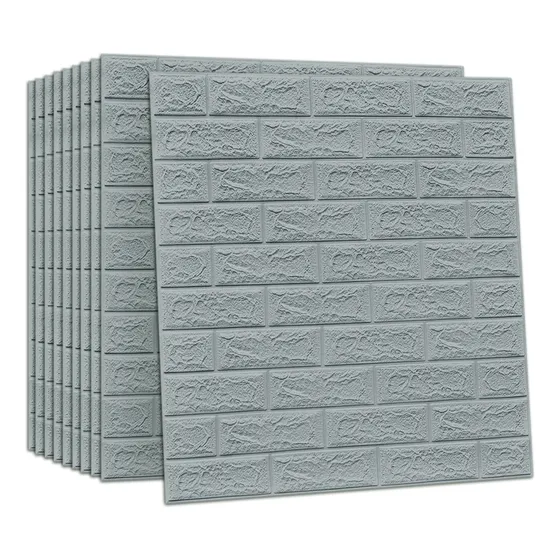 Pack 10 Laminas Papel Mural 3d Ladrillo Pared Blanco 77x70cm