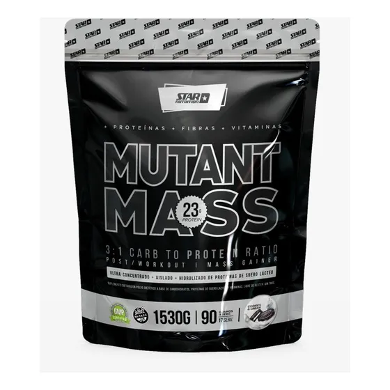 Mutant Mass Bolsa Ganador De Peso 1,5kg Star Nutrition Sabor Cookies & cream En Polvo