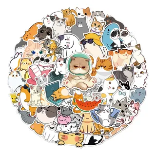 Pegatinas De Gato Y Gatito Kawaii Para Niños Calcomanías De Pegatinas De Gato Y Gatito Kawaii Para Niños Calcomanías De