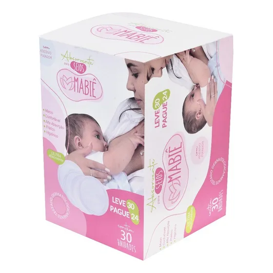 Absorvente Para Seios Descartaveis Femininos Mabie C/30 Unid