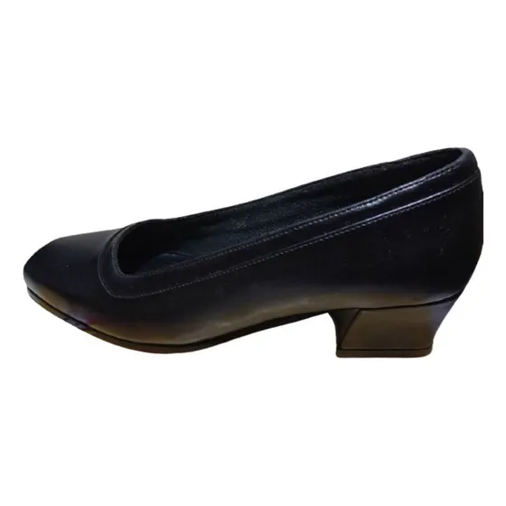 Zapatos De Tacón Grueso Negro Cuerina Para Mujer Talla 38