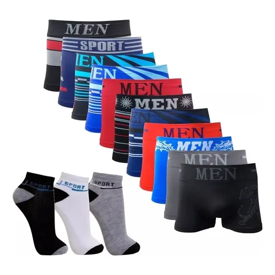 Combo Hombre 6 Boxer + 12 Pares De Medias Soquetes!