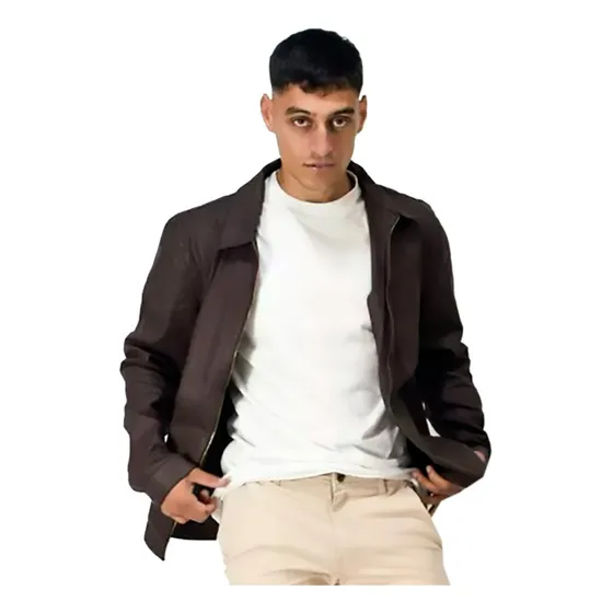 Campera Engomada De Hombre Color Tostado