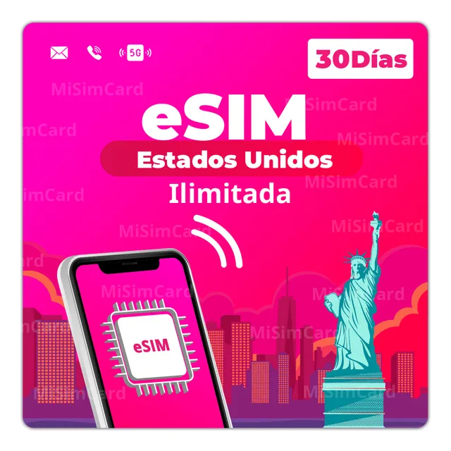 Esim Estados Unidos Usa Ilimitada 30 Dias