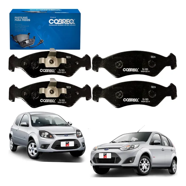 Jogo Pastilha Freio Cobreq Para Ford Fiesta Ka 2005 Até 2009