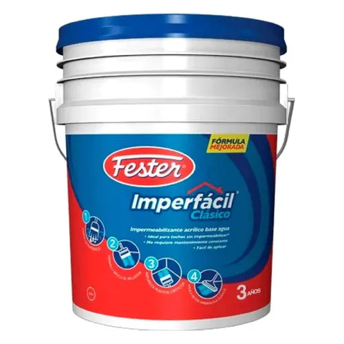 Impermeabilizante Fester 3 Años Blanco 19lt Imperfacil 19m2