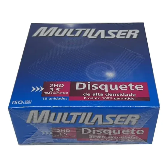 02 Cxs + Frete Grátis Disquetes Multilaser 2hd - 3,5 - 144mb