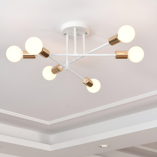 Luminária Lustre Teto Moderno Pendente Para Sala 6 Lâmpadas
