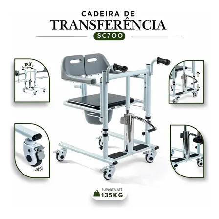 Cadeira De Transferência Hidrolight Sc700 Até 135kg
