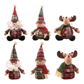 6 Muñecos De Peluche De Árbol De Navidad Sentados Y De Pie 6 Muñecos De Peluche De Árbol De Navidad Sentados Y De Pie