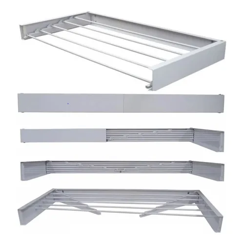 Varal Magico 7 Varetas 120cm Aluminio - Dobravel Branco