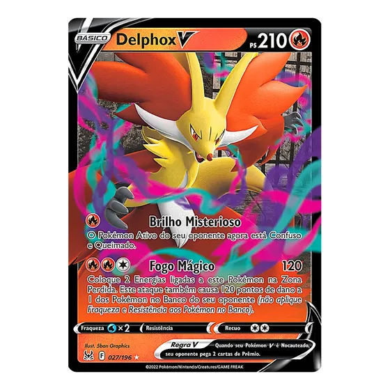 Carta Pokémon Delphox V Coleção Origem Perdida Original