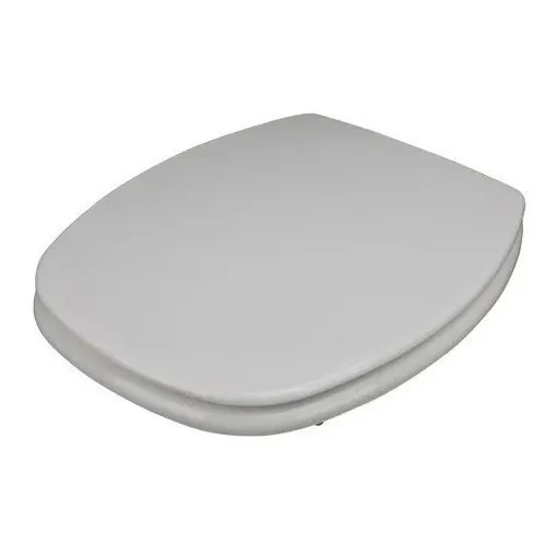 Asiento para inodoro Pringles Monaco de MDF con forma cuadrada blanco liso