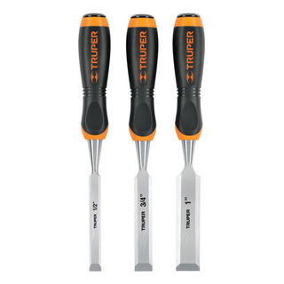 Juego De 3 Formones Mango Comfort Grip Truper 17759 Juego De 3 Formones Mango Comfort Grip Truper 17759