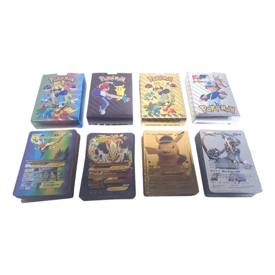 Cartas Doradas Y Plateadas De Pokémon Sobre X55 Cartas.
