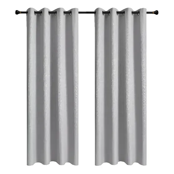1 Paño Cortina Lino Con Blackout Engomado Térmica 140x220 Color Gris Claro