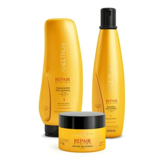 Kit Pós Química Repair System Aneethun Com 3 Produtos.