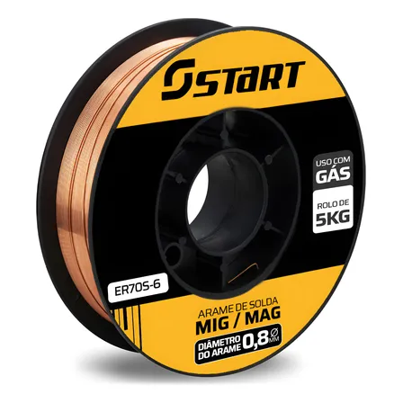 Arame Para Solda Mig 0.8mm Rolo 5kg Uso C/ Gás Profissional Cobre