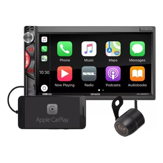 Radio Carro Aiwa Pantalla Tactil 6.9' Mirrorlink Carplay Bt