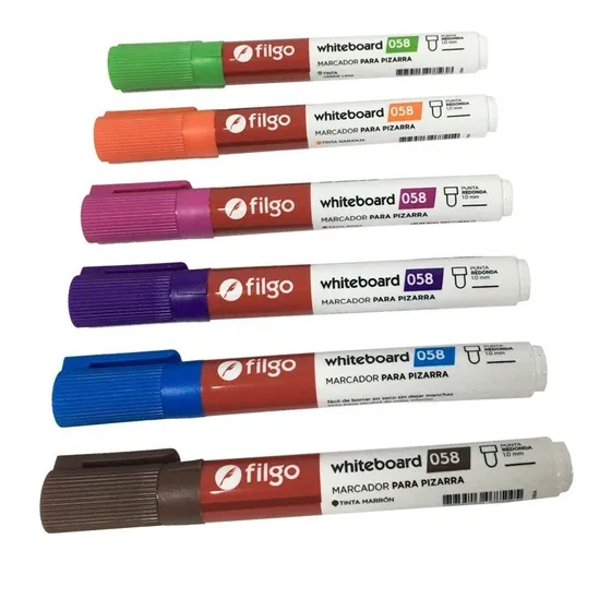 Marcadores Filgo Para Pizarra Blanca X 6 Colores Surtidos