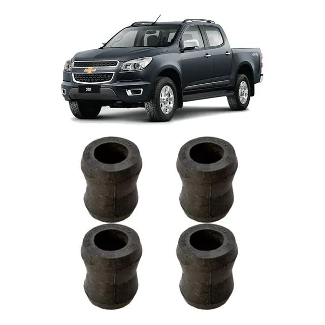 4 Bucha Amortecedor Traseiro Nova S10 2012 2013 2014 Kit