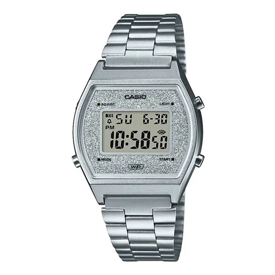 Relógio Casio Feminino Vintage Prata Gliter B640wdg-7df