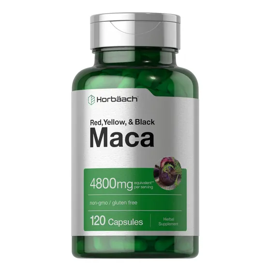 Cápsulas De Raíz De Maca Horbaach, 120 Píldoras, Extracto De