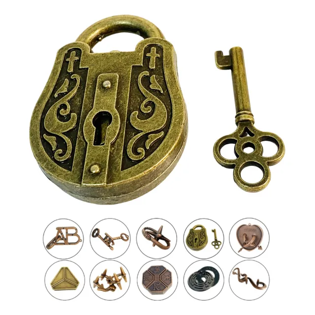 Puzzle Quebra-cabeças Metal Encaixe 3d Enigma Antigo Vários
