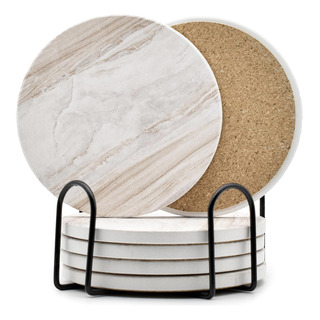 6 Posavasos Con Soporte, Posavasos De Cerámica Estilo 6 Posavasos Con Soporte, Posavasos De Cerámica Estilo