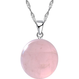 Collar Cuarzo Rosa De Cadena Plata 925 Piedra Mujer Regalo Collar Cuarzo Rosa De Cadena Plata 925 Piedra Mujer Regalo