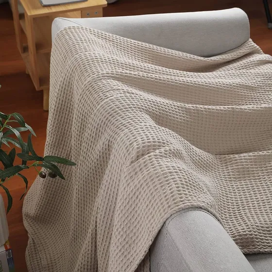 Manta Waffle Pie De Cama Cubre Sillon 0,50 X 2 Mtrs