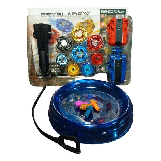 Set Beyblade Bx X 4 Unidades + Pista + 2 Lanzadores Y Mango
