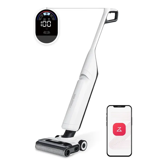 Roborock Flexi Pro Aspiradora En Seco Y Húmedo Mopa Inalámbrica Con Sistema De Autolimpieza Con Agua Caliente Y Secado Con Aire Caliente FlatReach Limpiador De Pisos De Borde A Borde Con 17000Pa