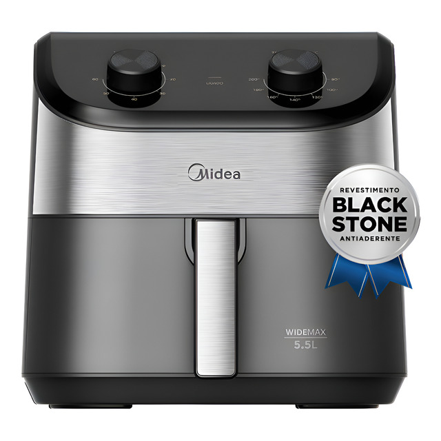 Fritadeira Air Fryer 5,5l Widemax Com Interior De Alumínio 1900w Midea Fritadeira Air Fryer 5,5l Widemax Com Interior De Alumínio 1900w Midea