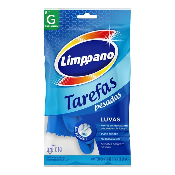 Luva para Tarefas Pesadas Azul Limppano G
