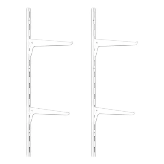 3x Trilho Cremalheira Simples 1m + 9x Suporte 30cm Branco