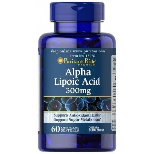 Ácido alfa lipoico de Puritan's Ácido alfa lipoico 300 mg, 60 cápsulas, sabor sin sabor