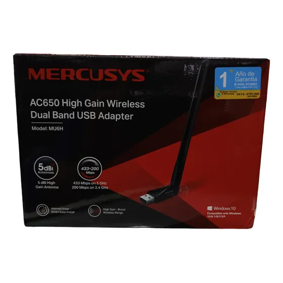 Adaptador Wifi Mercusys Mu6h Usb Dual Band